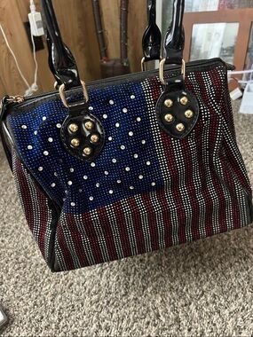 Used Stars and Stripes Bling Gem Satchel